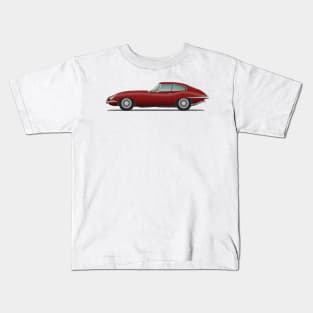 Jaguar E Type Fixed Head Coupe Maroon Kids T-Shirt